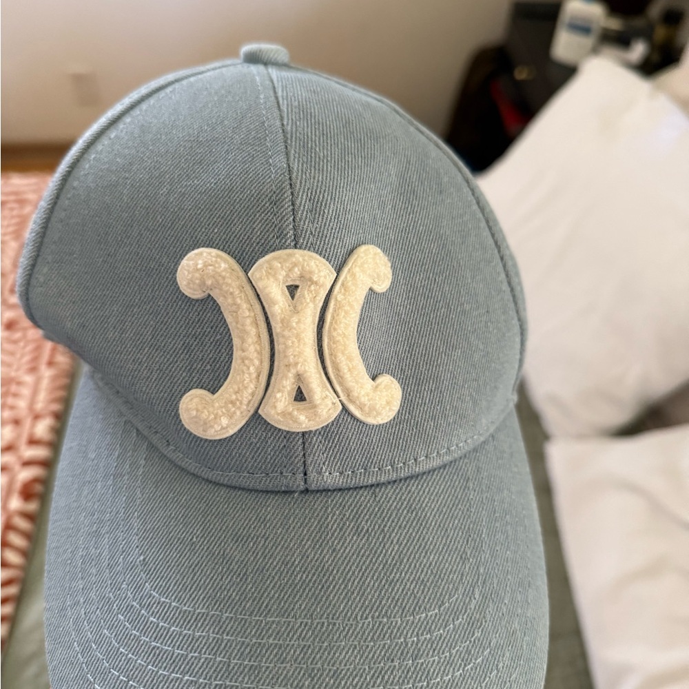 Celine Light Blue Denim Cap